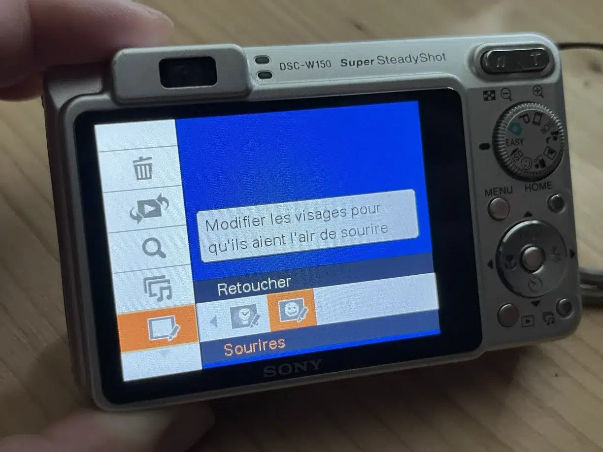 sony-cybershot-dsc-w150 menu mode